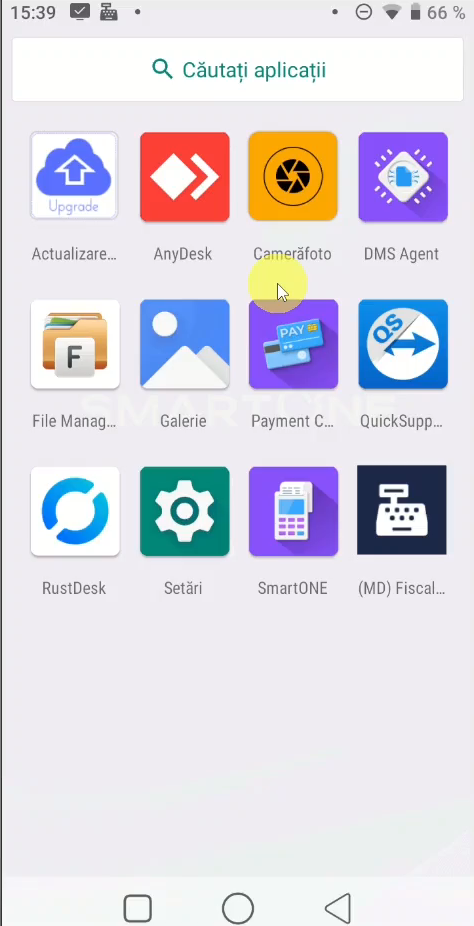 Meniul de aplicații SmartOne cu pictograma SmartONE