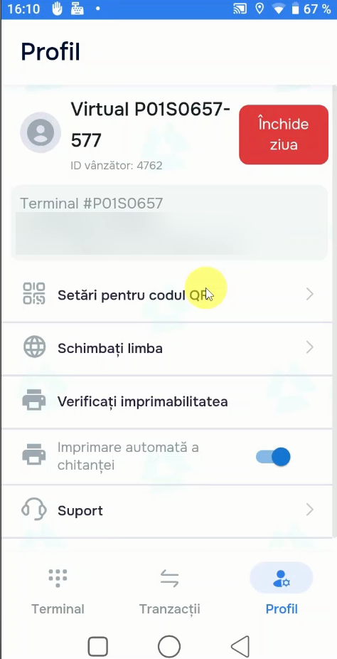 miaPos — fila Profil cu contul vânzătorului
