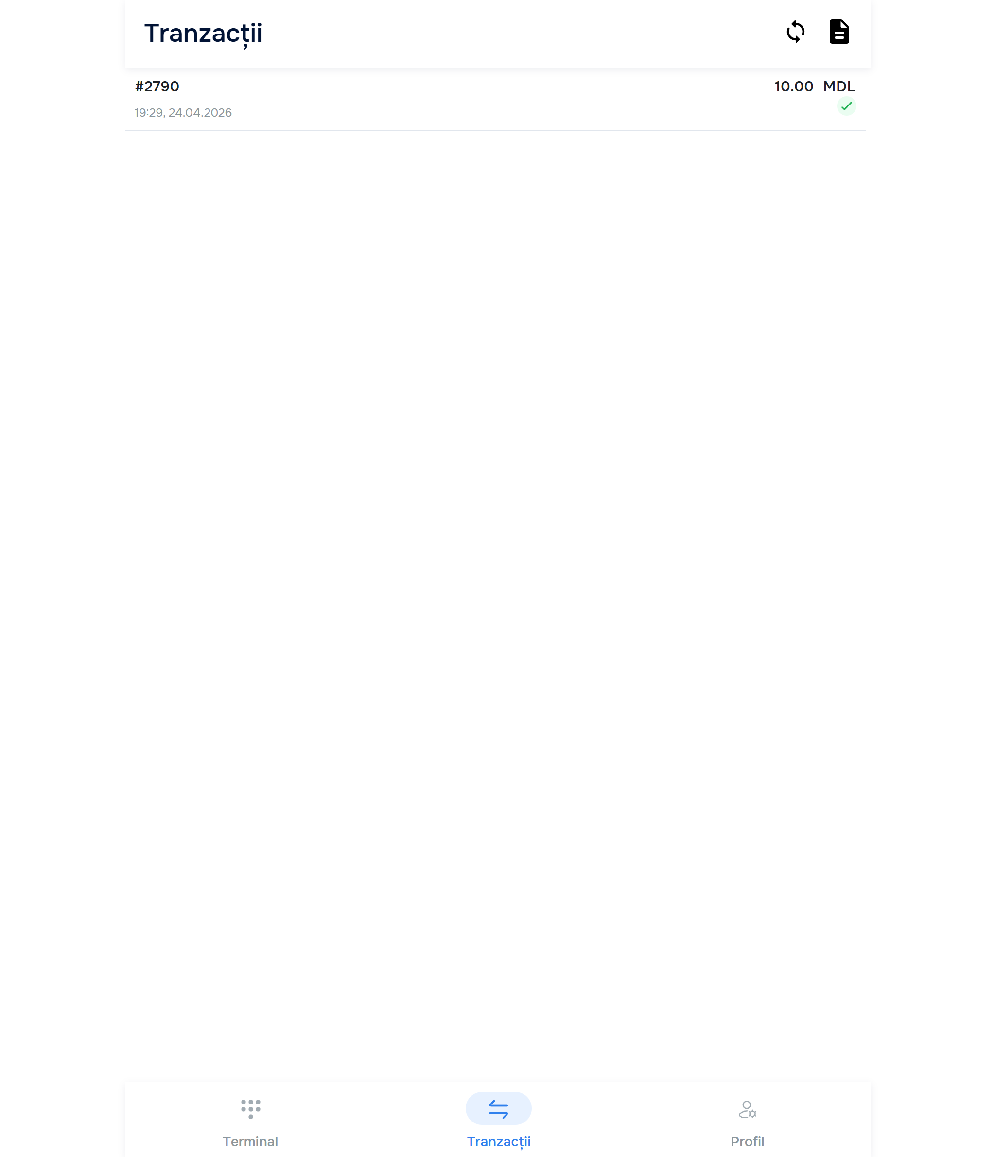 Pagina Profil — Operator + ID + butoanele Setări QR / Schimbați limba / Suport / Închide ziua